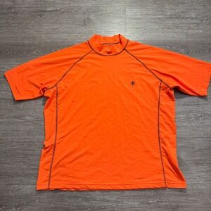 Coolibar Shirt Mens XL Orange‎ Ultimate Short Sleeve Rash Guard UPF Surf Outdoor